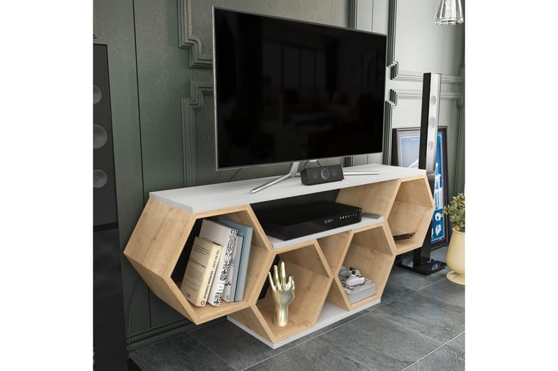 Rinorea Tv-benk 140x55,5 cm - Hvit - Møbler - TV- & Mediamøbler - TV benk & mediabenk