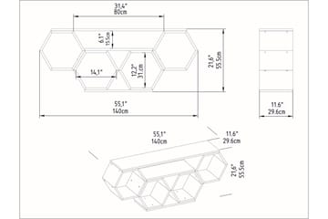Rinorea Tv-benk 140x55,5 cm - Hvit - Møbler - TV- & Mediamøbler - TV benk & mediabenk