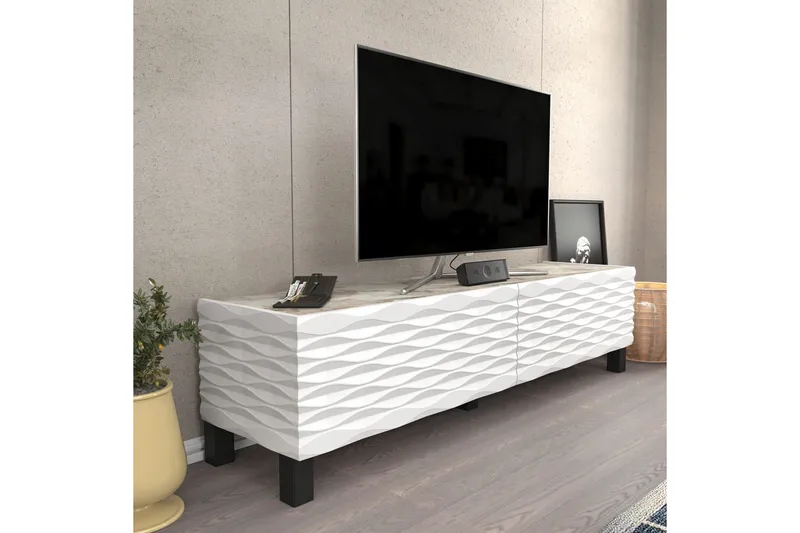 Rinorea Tv-benk 149,2x38 cm - Hvit - Møbler - TV- & Mediamøbler - TV benk & mediabenk