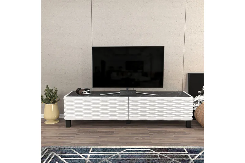 Rinorea Tv-benk 149,2x38 cm - Hvit - Møbler - TV- & Mediamøbler - TV benk & mediabenk