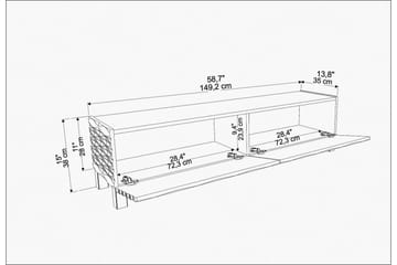 Rinorea Tv-benk 149,2x38 cm - Hvit - Møbler - TV- & Mediamøbler - TV benk & mediabenk