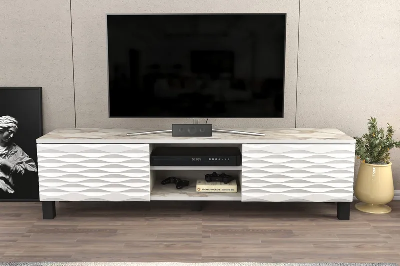 Rinorea Tv-benk 150x40,3 cm - Hvit - Møbler - TV- & Mediamøbler - TV benk & mediabenk
