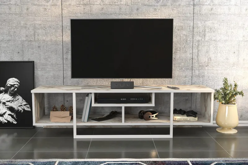 Rinorea Tv-benk 150x40 cm - Hvit - Møbler - TV- & Mediamøbler - TV benk & mediabenk