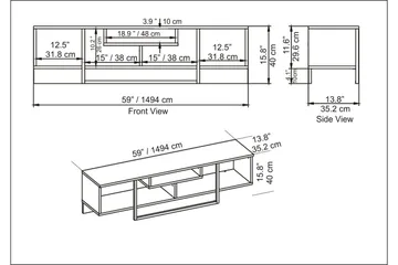 Rinorea Tv-benk 150x40 cm - Hvit - Møbler - TV- & Mediamøbler - TV benk & mediabenk