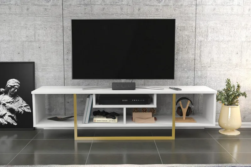 Rinorea Tv-benk 150x40 cm - Hvit - Møbler - TV- & Mediamøbler - TV benk & mediabenk