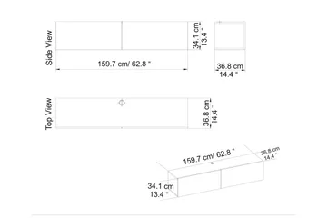 Rinorea Tv-benk 159,7x34,1 cm - Hvit - Møbler - TV- & Mediamøbler - TV benk & mediabenk
