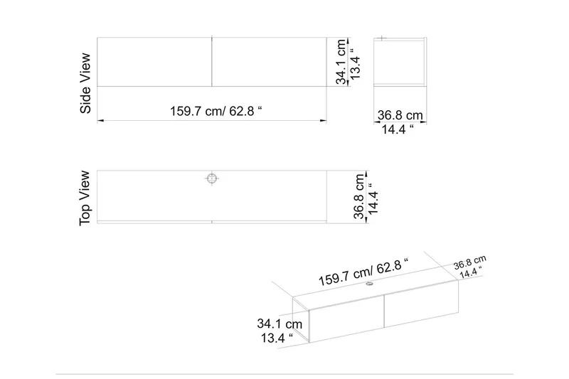 Rinorea Tv-benk 159,7x34,1 cm - Hvit - Møbler - TV- & Mediamøbler - TV benk & mediabenk