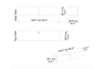 Rinorea Tv-benk 159,7x34,1 cm - Hvit - Møbler - TV- & Mediamøbler - TV benk & mediabenk