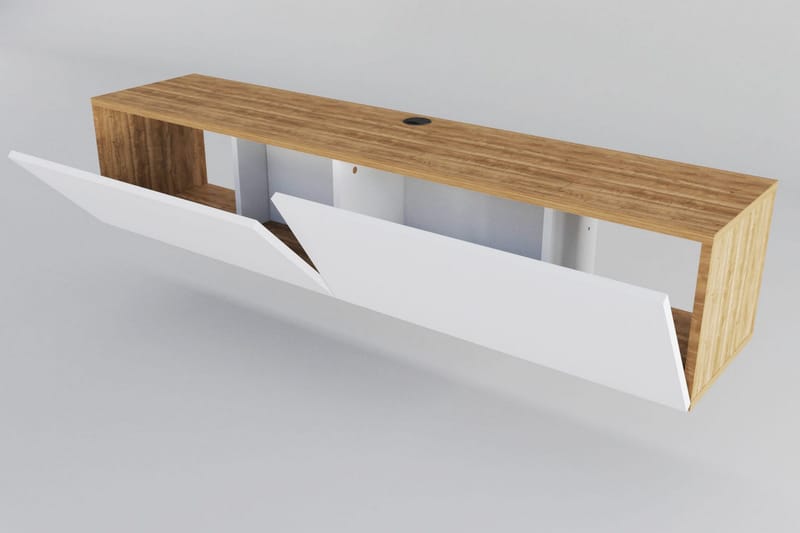 Rinorea Tv-benk 159,7x34,1 cm - Hvit - Møbler - TV- & Mediamøbler - TV benk & mediabenk