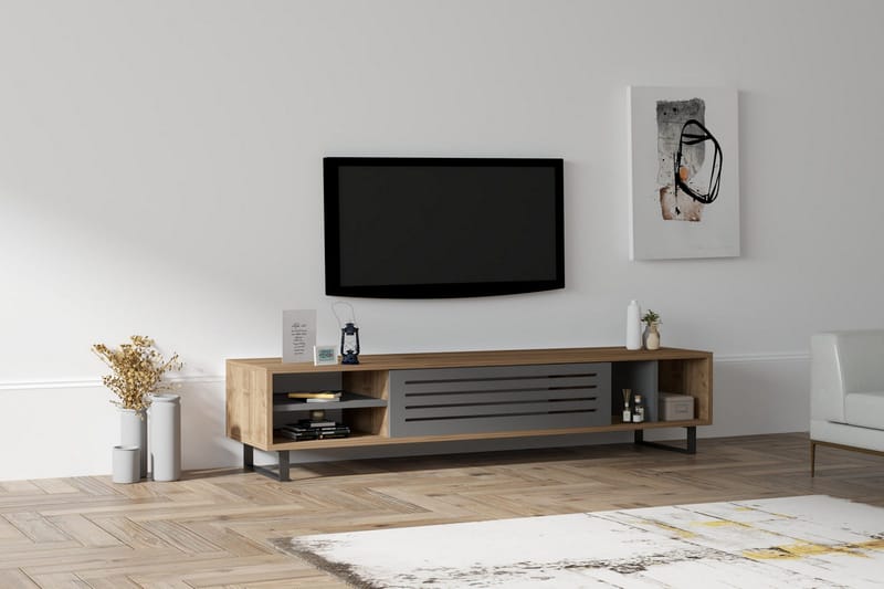 Rinorea Tv-benk 160x35 cm - Brun - Møbler - TV- & Mediamøbler - TV benk & mediabenk