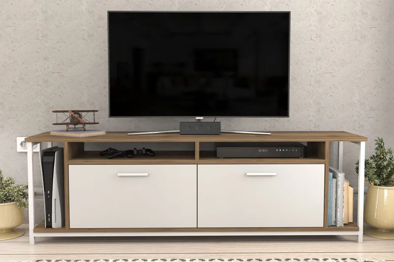 Rinorea Tv-benk 160x50,8 cm - Hvit - Møbler - TV- & Mediamøbler - TV benk & mediabenk