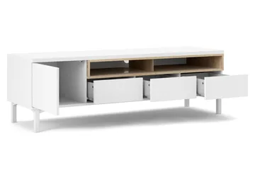 Roomers TV-benk 155,7 cm - Hvit/Eik - Møbler - TV- & Mediamøbler - TV benk & mediabenk