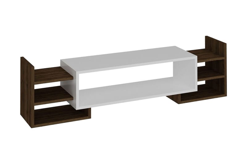 Semour TV-benk 90 cm, Hvit/Valnøtt
