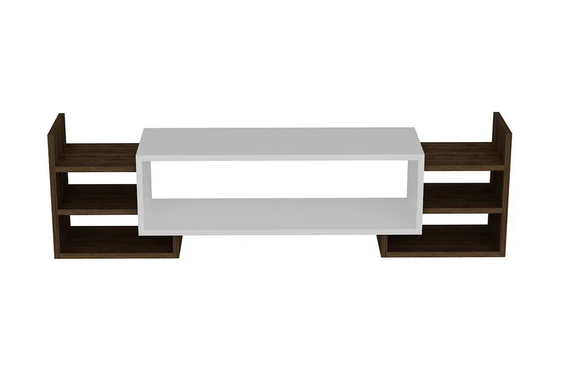 Semour TV-benk 90 cm - Hvit/Valnøtt - Møbler - TV- & Mediamøbler - TV benk & mediabenk