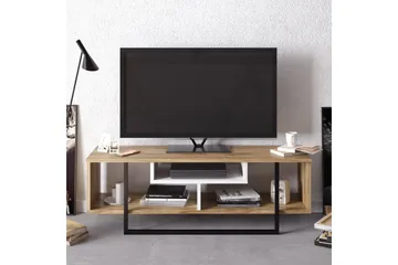 Sholly TV-benk 119 cm - Hvit/Svart/Eik - Møbler - TV- & Mediamøbler - TV benk & mediabenk