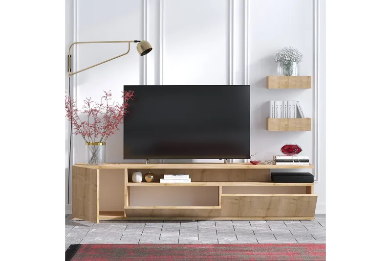 Sinox Tv-benk 180 cm - Natur/Hvit - Møbler - TV- & Mediamøbler - TV benk & mediabenk