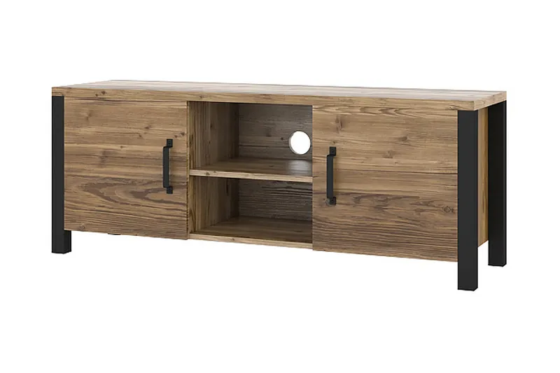 Skarebol TV-benk 147 cm - Svart/Tre/Natur - Møbler - TV- & Mediamøbler - TV benk & mediabenk