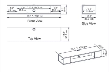 Skuteryd TV-benk 135 cm - Hvit - Møbler - TV- & Mediamøbler - TV benk & mediabenk