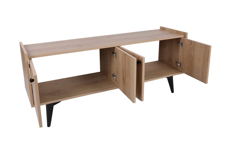 Sogel TV-benk 150 cm med Oppbevaring i Tre - Beige - Møbler - TV- & Mediamøbler - TV benk & mediabenk