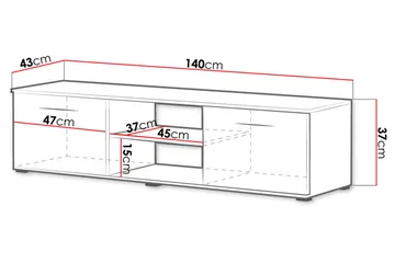 Soho TV-benk 140x43x37 cm - Møbler - TV- & Mediamøbler - TV benk & mediabenk