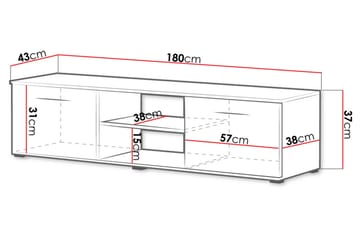 Soho TV-benk 180x43x37 cm - Møbler - TV- & Mediamøbler - TV benk & mediabenk