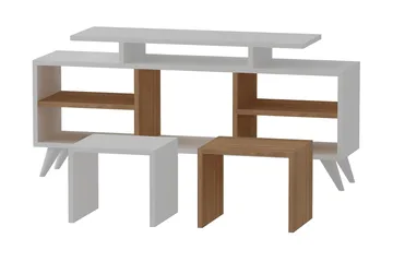 Sqandie TV-benk 120 cm - Hvit/Teak - Møbler - TV- & Mediamøbler - TV benk & mediabenk