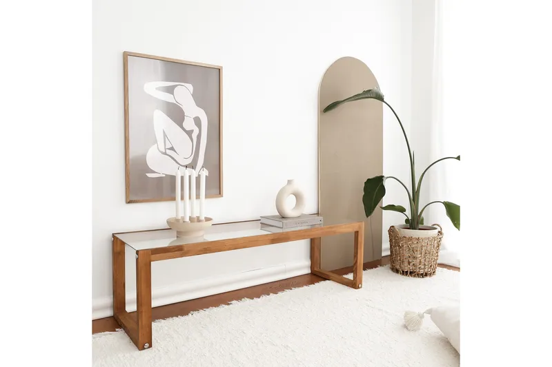 Sqandie Tv-benk 130 cm - Natur - Møbler - TV- & Mediamøbler - TV benk & mediabenk