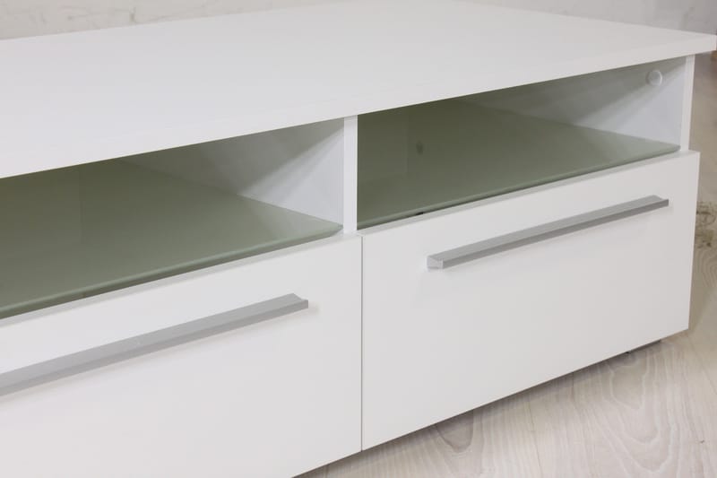Stockend Gulvstående TV-benk 100 cm med Oppbevaring i Malt Tre - Hvit - Møbler - TV- & Mediamøbler - TV benk & mediabenk