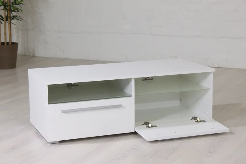 Stockend TV-Benk 100 cm - Hvit - Møbler - TV- & Mediamøbler - TV benk & mediabenk