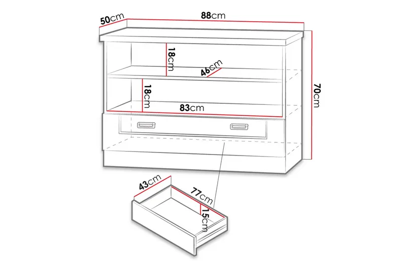 Tadeusz TV-benk 88x50x69 cm - Brun - Møbler - TV- & Mediamøbler - TV benk & mediabenk