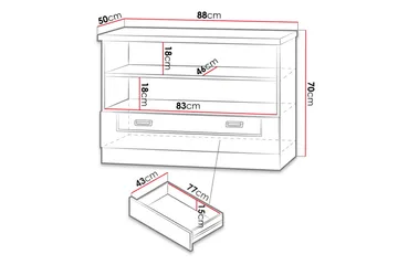 Tadeusz TV-benk 88x50x69 cm - Brun - Møbler - TV- & Mediamøbler - TV benk & mediabenk