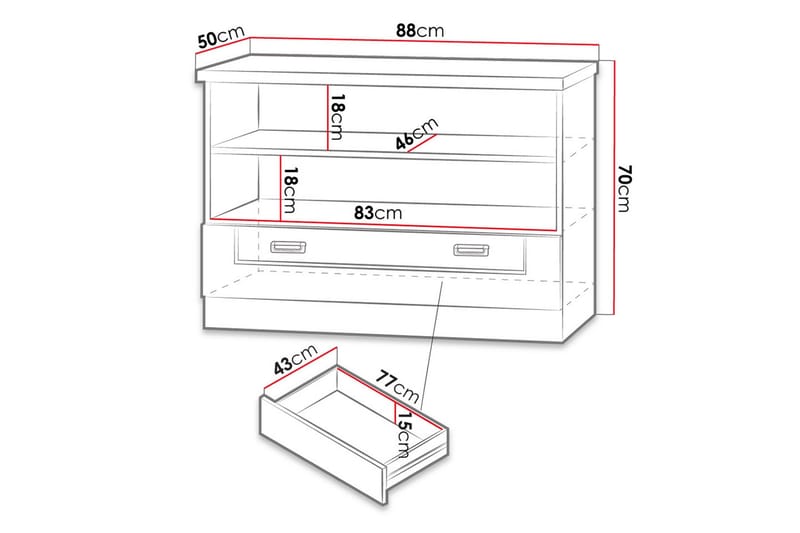 Tadeusz TV-benk 88x50x69 cm - Brun - Møbler - TV- & Mediamøbler - TV benk & mediabenk