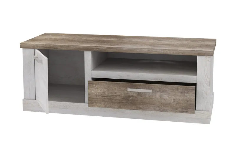 Talebi TV-benk 140 cm - Brun/Hvit - Møbler - TV- & Mediamøbler - TV benk & mediabenk