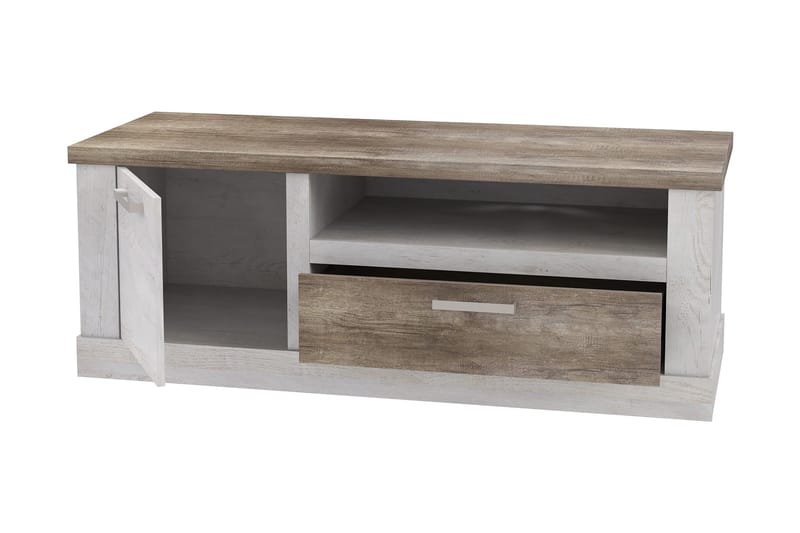 Talebi TV-benk 140 cm - Brun/Hvit - Møbler - TV- & Mediamøbler - TV benk & mediabenk