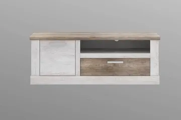 Talebi TV-benk 140 cm - Brun/Hvit - Møbler - TV- & Mediamøbler - TV benk & mediabenk