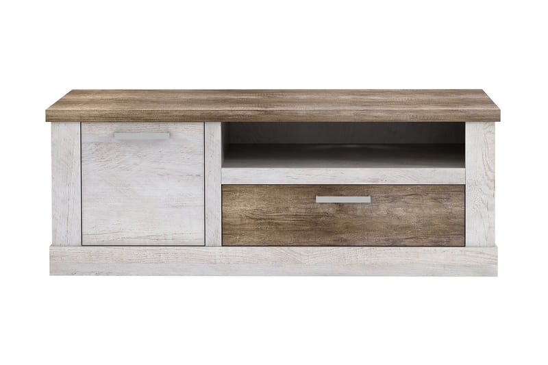 Talebi TV-benk 140 cm - Brun/Hvit - Møbler - TV- & Mediamøbler - TV benk & mediabenk