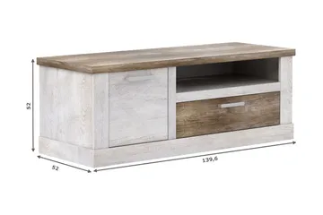 Talebi TV-benk 140 cm - Brun/Hvit - Møbler - TV- & Mediamøbler - TV benk & mediabenk