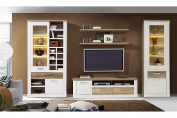 Talebi TV-benk 179 cm - Brun/Hvit - Møbler - TV- & Mediamøbler - TV benk & mediabenk