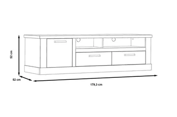 Talebi TV-benk 179 cm - Brun/Hvit - Møbler - TV- & Mediamøbler - TV benk & mediabenk