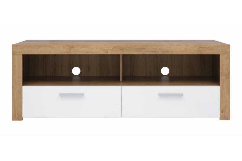Tarka TV-benk 135 cm, Tre/natur|Hvit