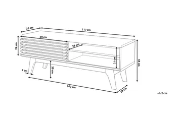 Toledo Tv-Benk 35x117 Cm - Hvit - Møbler - TV- & Mediamøbler - TV benk & mediabenk