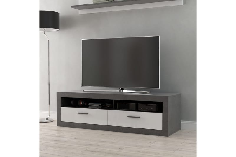 Tolovgrad Gulvstående TV-benk 152,7 cm med Oppbevaring i Malt Tre - Grå - Møbler - TV- & Mediamøbler - TV benk & mediabenk