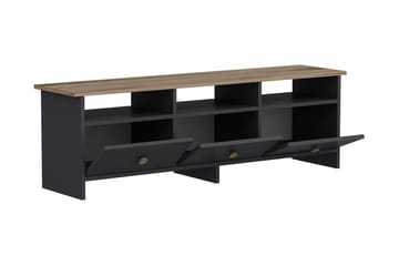 Tv bänk 150 cm Antracit/Ek - Antrasitt/Natur - Møbler - TV- & Mediamøbler - TV benk & mediabenk