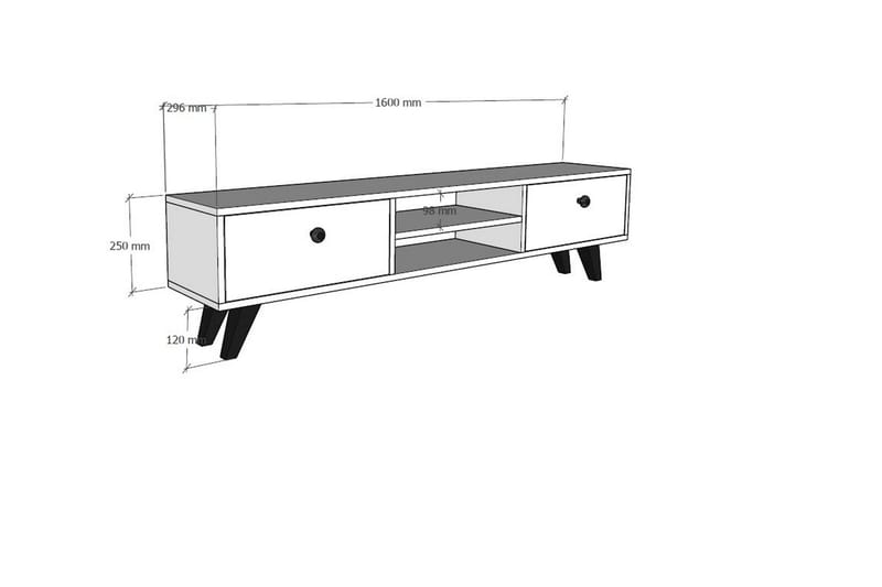 Tv bänk 160 cm EkxAntracit - TV benk & mediabenk