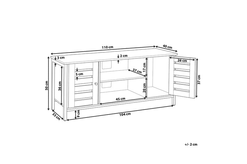 TV-benk 110 cm mørkebrun VILSECK - Tre/Natur - TV benk & mediabenk