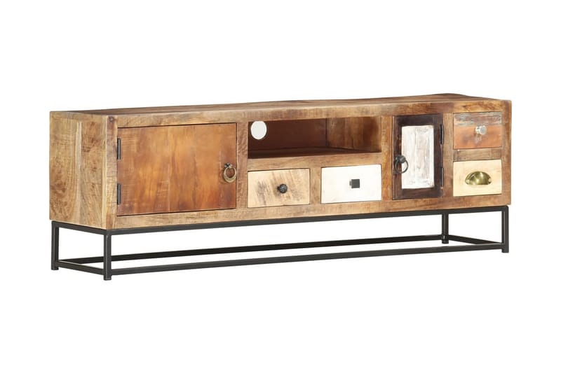 TV-benk 120x30x40 cm gjenvunnet heltre -   - TV benk & mediabenk