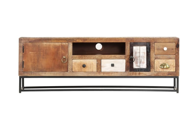 TV-benk 120x30x40 cm gjenvunnet heltre -   - TV benk & mediabenk