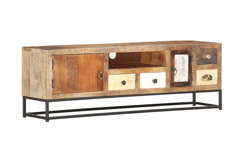 TV-benk 120x30x40 cm gjenvunnet heltre -   - TV benk & mediabenk