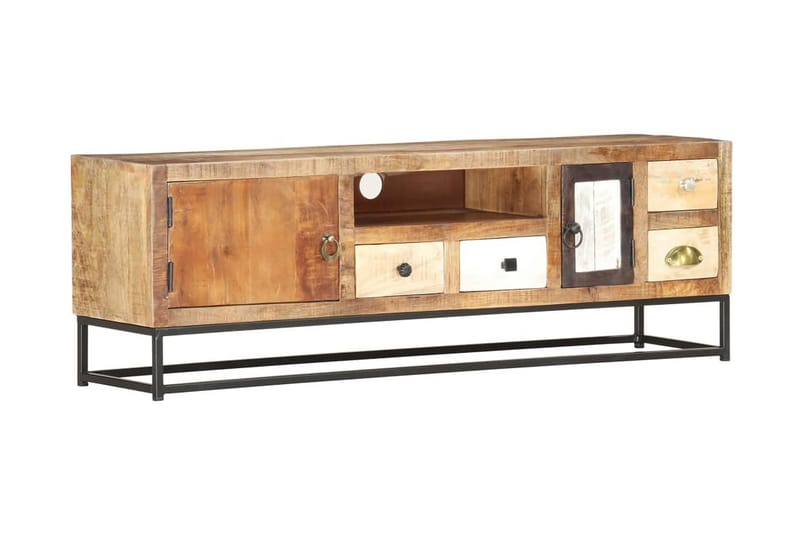 TV-benk 120x30x40 cm gjenvunnet heltre -   - TV benk & mediabenk