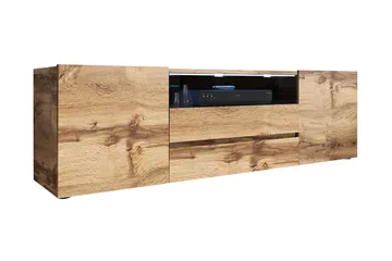 TV-benk 137 cm LED-belysning - Eik - Møbler - TV- & Mediamøbler - TV benk & mediabenk